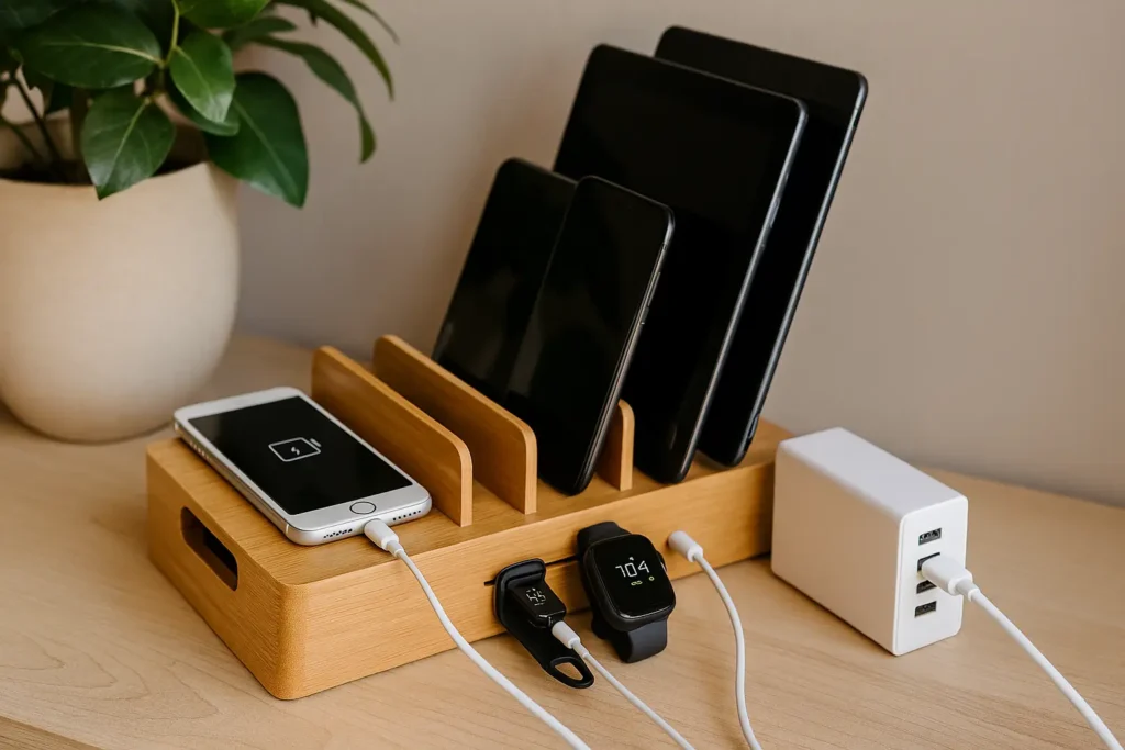Station de Charge Multi-USB en Bambou