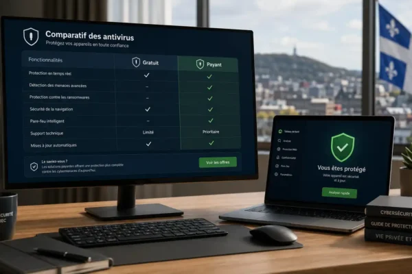 Meilleur antivirus pour PC et Mac au Québec en 2026 : comparatif honnête gratuit vs payant