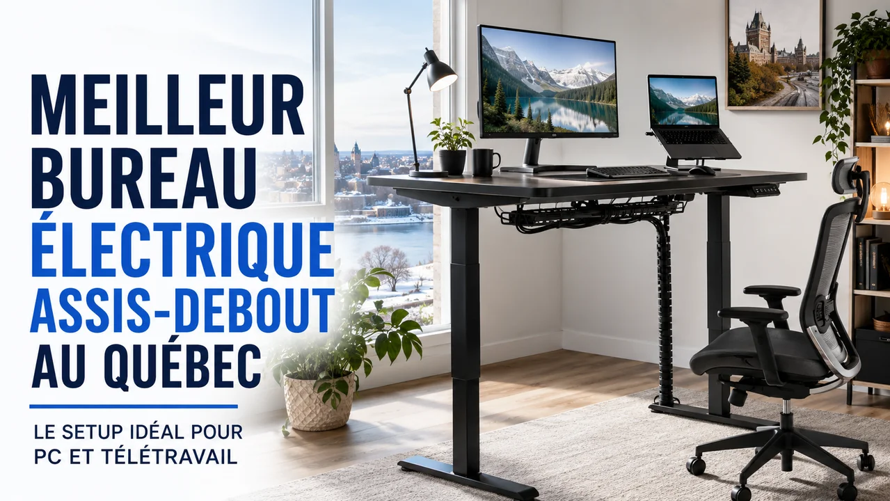 Meilleur bureau électrique assis-debout au Québec : le setup idéal pour PC et télétravail