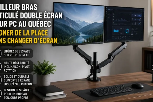 Meilleur bras articulé double écran pour PC au Québec : gagner de la place sans changer d'écran