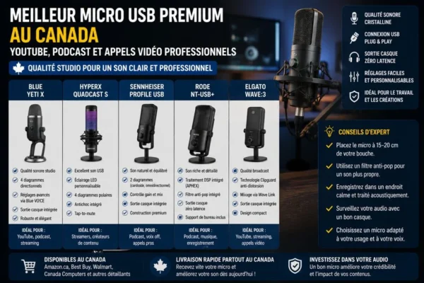 Meilleur micro USB premium au Canada : YouTube, podcast et appels vidéo professionnels