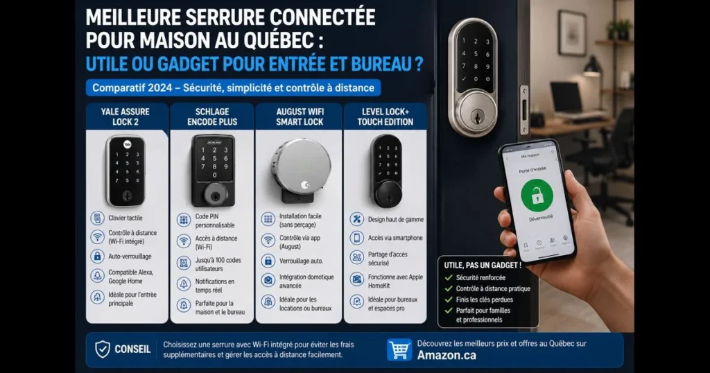 Meilleure serrure connectée pour maison au Québec : utile ou gadget pour entrée et bureau ?