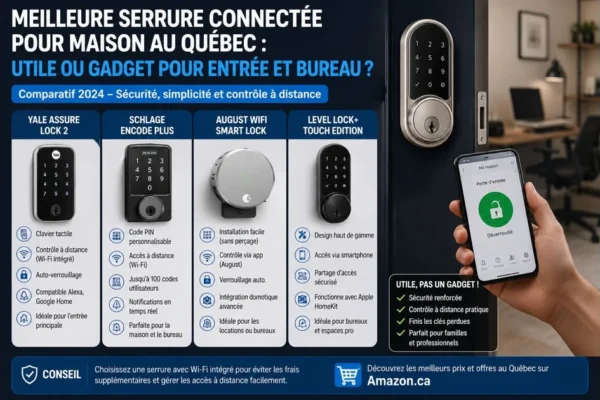 Meilleure serrure connectée pour maison au Québec : utile ou gadget pour entrée et bureau ?