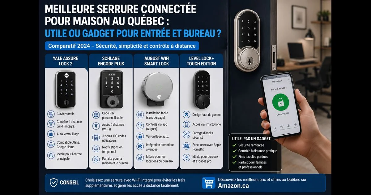 Meilleure serrure connectée pour maison au Québec : utile ou gadget pour entrée et bureau ?