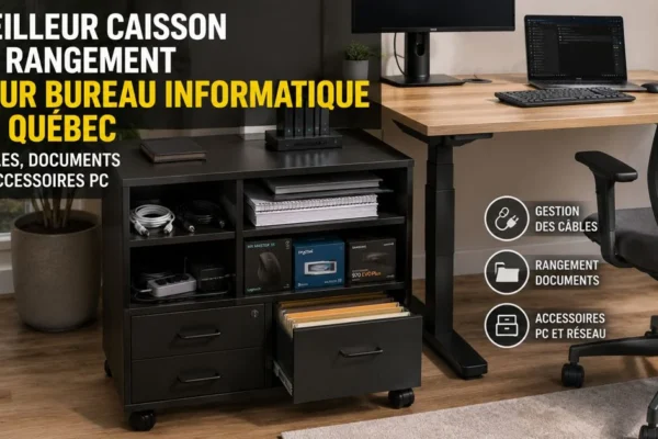Meilleur caisson de rangement pour bureau informatique au Québec : câbles, documents et accessoires PC