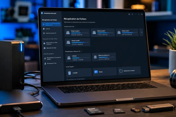logiciel récupération données gratuit 2026 fichiers supprimés disque externe carte SD