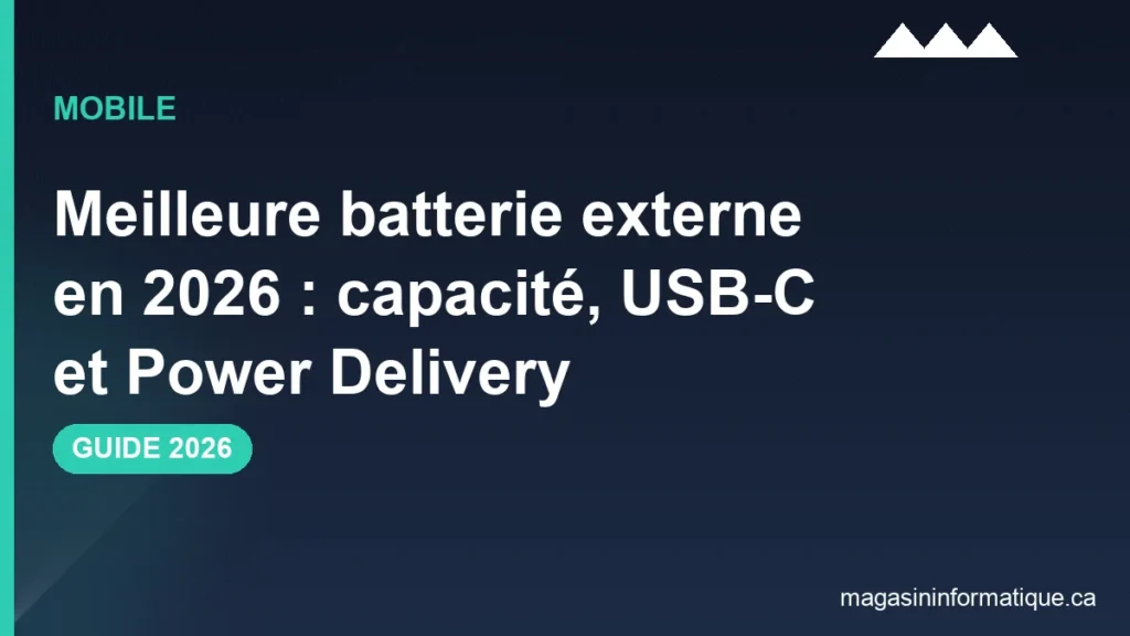 Meilleure batterie externe 2026 Quebec : Anker Prime 27 650 mAh, INIU 10 000 mAh et UGREEN 20 000 mAh compares